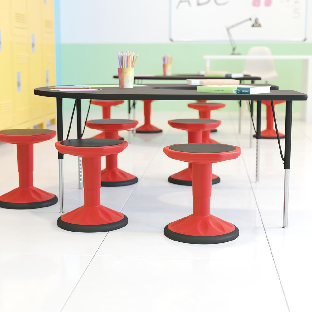 Flash Furniture Carter Adjustable Height Kids Flexible Active Stool for Classroom and Home with Non-Skid Bottom in Red, 14" - 18" Seat Height