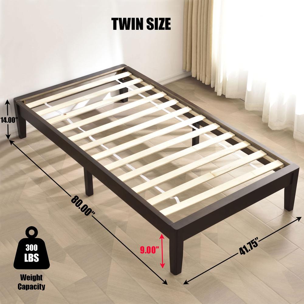 Better Homes Better Home Products Stella Solid Pine Wood Twin Platform Bed Frame in Tobacco