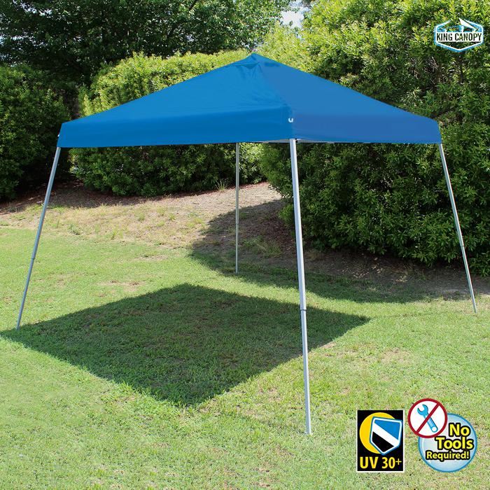 King Canopy 10X10 SLANTLEG Instant Pop Up Tent w/ BLUE Cover