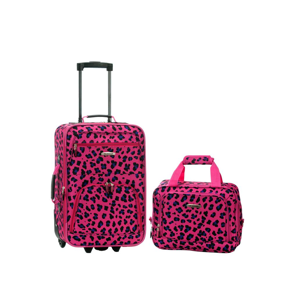 Rockland 2 Pc Magentaleopard Luggage Set, Magentaleopard