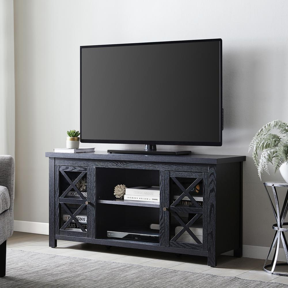 Hudson&Canal Colton Rectangular TV Stand for TV's up to 55" in Black