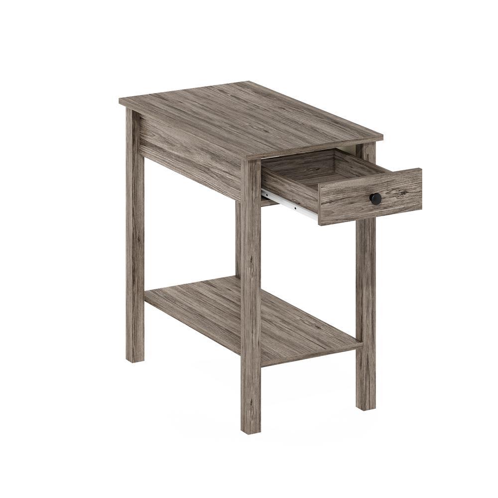 Furinno Classic Rectangular Side Table with Drawer, Rustic Oak