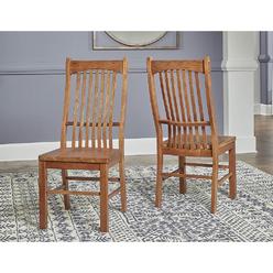 A-America Furniture Laurelhurst Slatback Side Chair, Contoured Solid Wood Seat, Mission Oak Finish