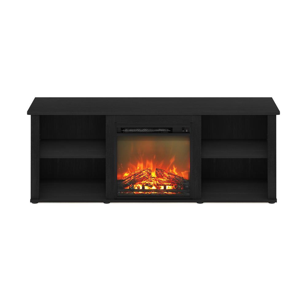Furinno Classic 60 Inch TV Stand with Fireplace, Americano
