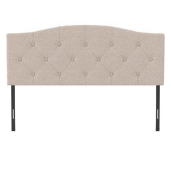 Hillsdale living essentials Living Essentials by Hillsdale Provence Upholstered Arch Adjustable Tufted Full/Queen Headboard, Linen Fabric