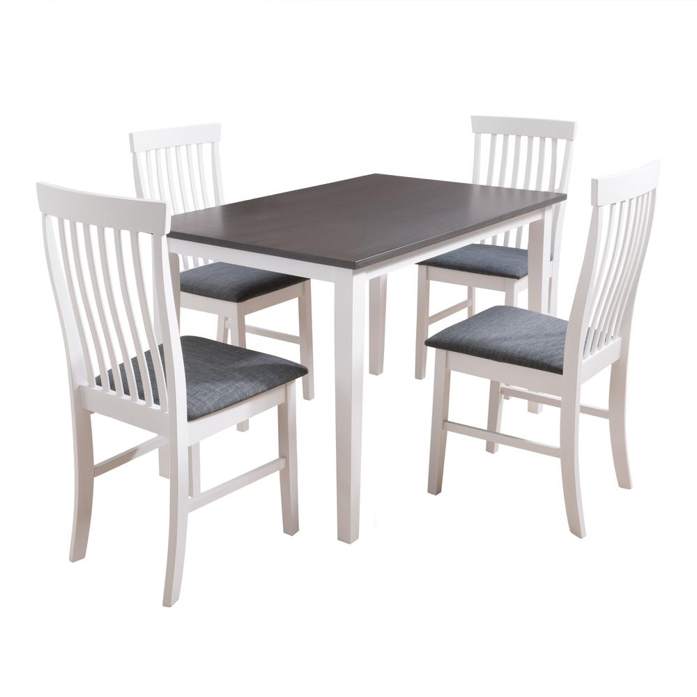 CorLiving DSW-100-Z1 Michigan Dining Set in Two Tone Grey and White, 5pc