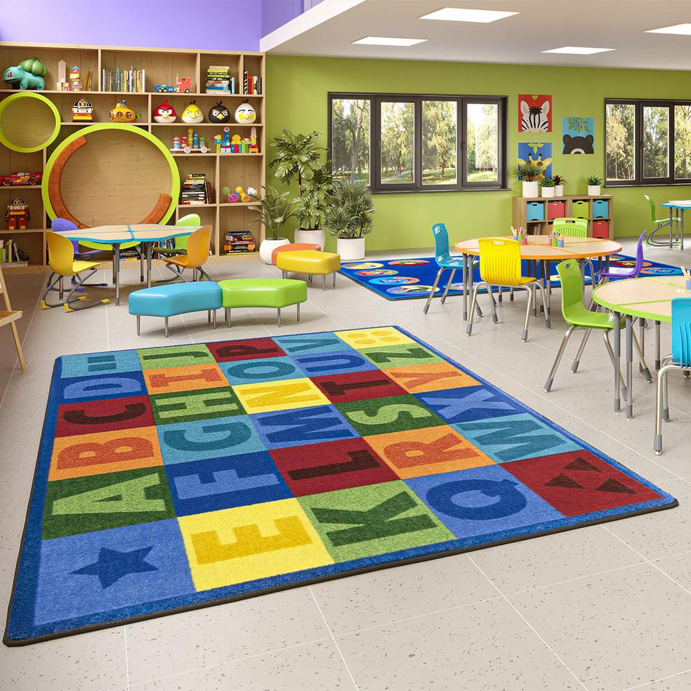 Joy Carpets Colorful Learning 5'4" x 7'8" area rug in color Multi
