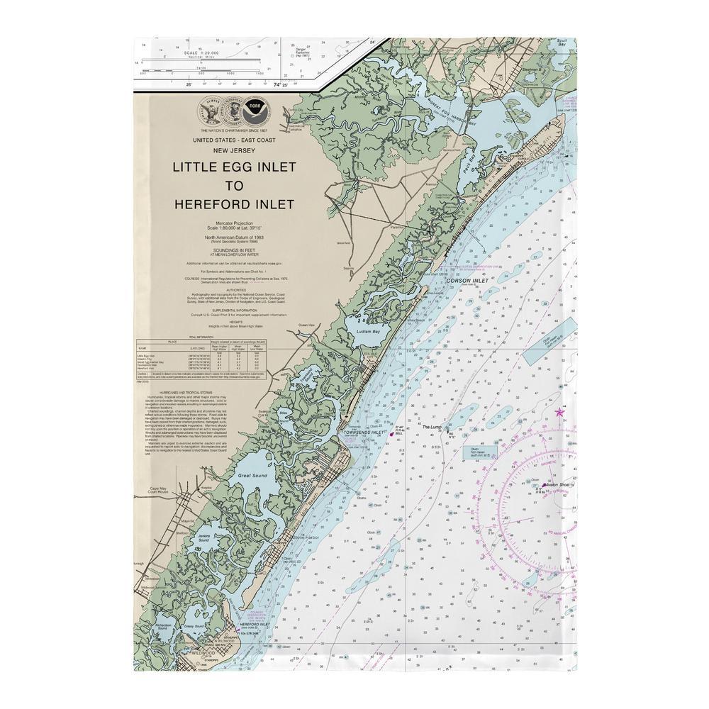 Betsy Drake Interiors Little Egg Inlet to Hereford Inlet - Avalon, NH Nautical Map Large Flag