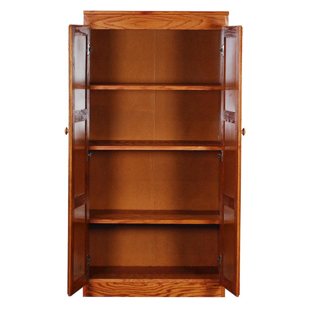 Concepts in Wood Multi-use Storage Cabinet, 4 Shelves, Dry Oak Finish