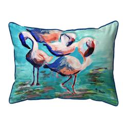 Betsy Drake Interiors Betsy Drake ZP1355 20 x 24 in. Dancing Flamingos Zippered Pillow - Extra Large