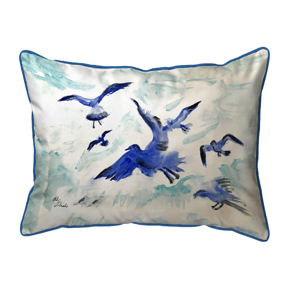 Betsy Drake Interiors Flocking Gulls Large Indoor/Outdoor Pillow 16x20