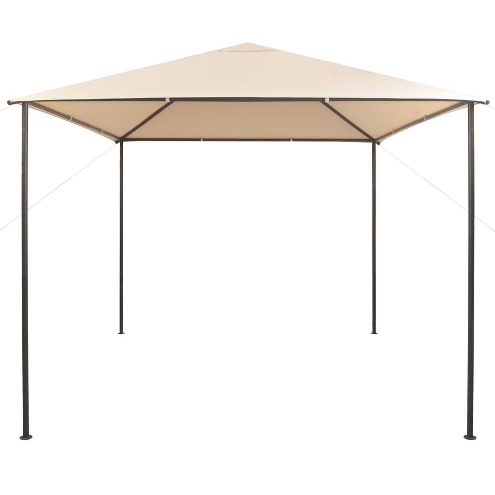 vidaXL Gazebo Pavilion Tent Canopy 118.1"x118.1" Steel Beige, 43172