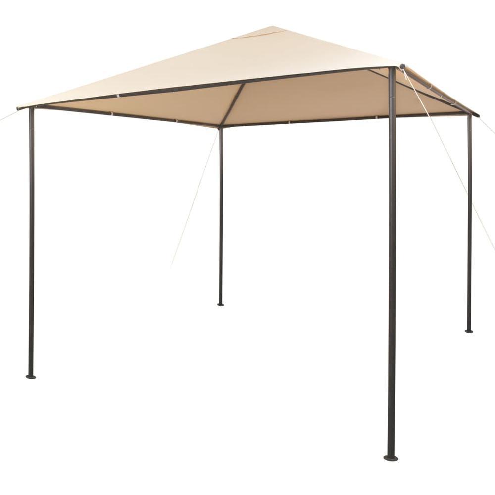 vidaXL Gazebo Pavilion Tent Canopy 118.1"x118.1" Steel Beige, 43172