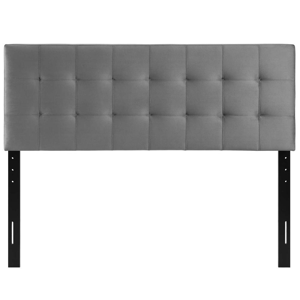 Modway Lily Biscuit Tufted Full Performance Velvet Headboard - Gray MOD-6119-GRY