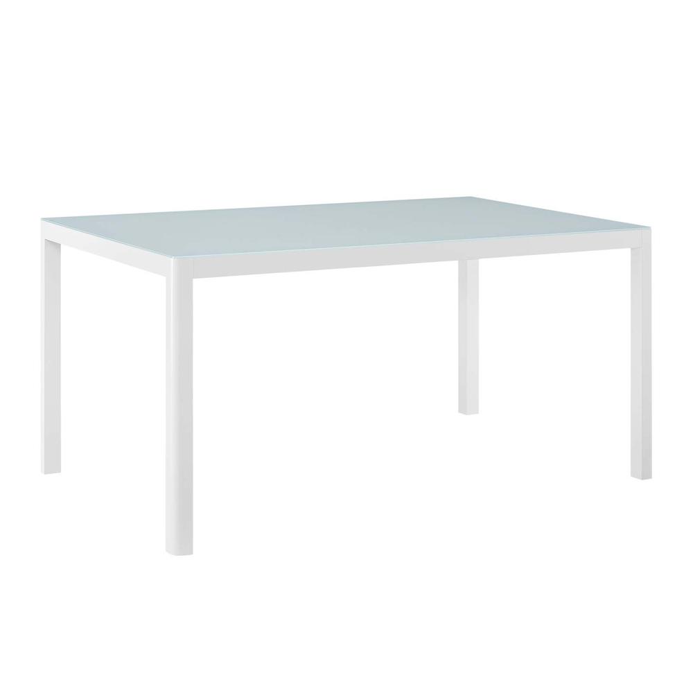 Modway Raleigh 59" Outdoor Patio Aluminum Dining Table - White EEI-3576-WHI