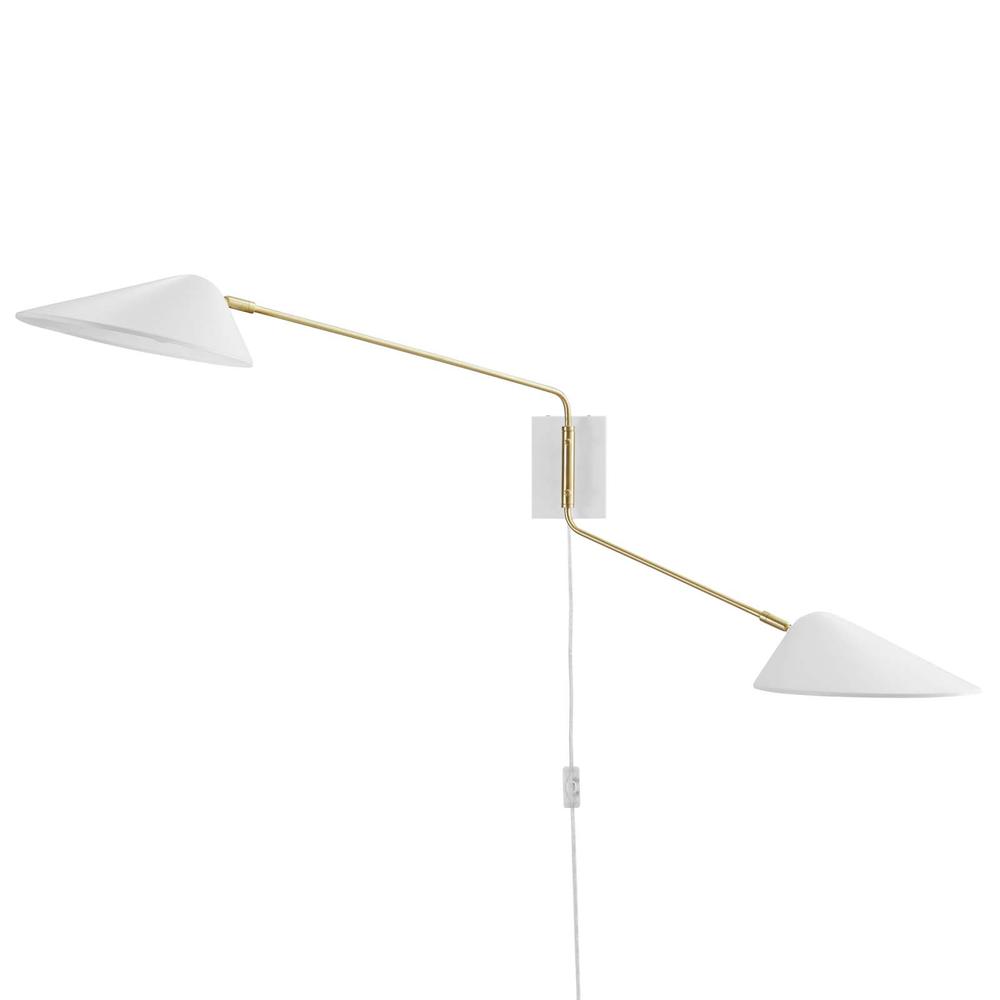 Modway Journey 2-Light Swing Arm Wall Sconce - White EEI-5294-WHI