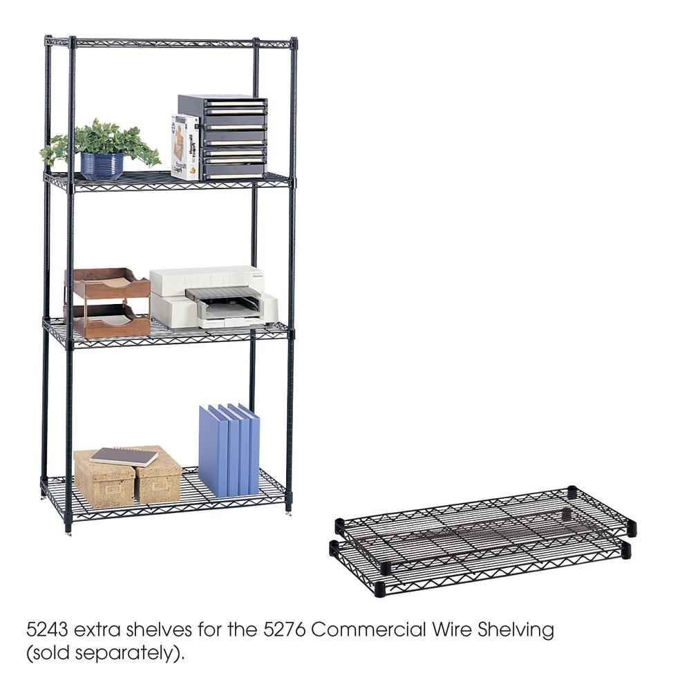 Safco Commercial Extra Shelf Pack, 36 x 18" Black
