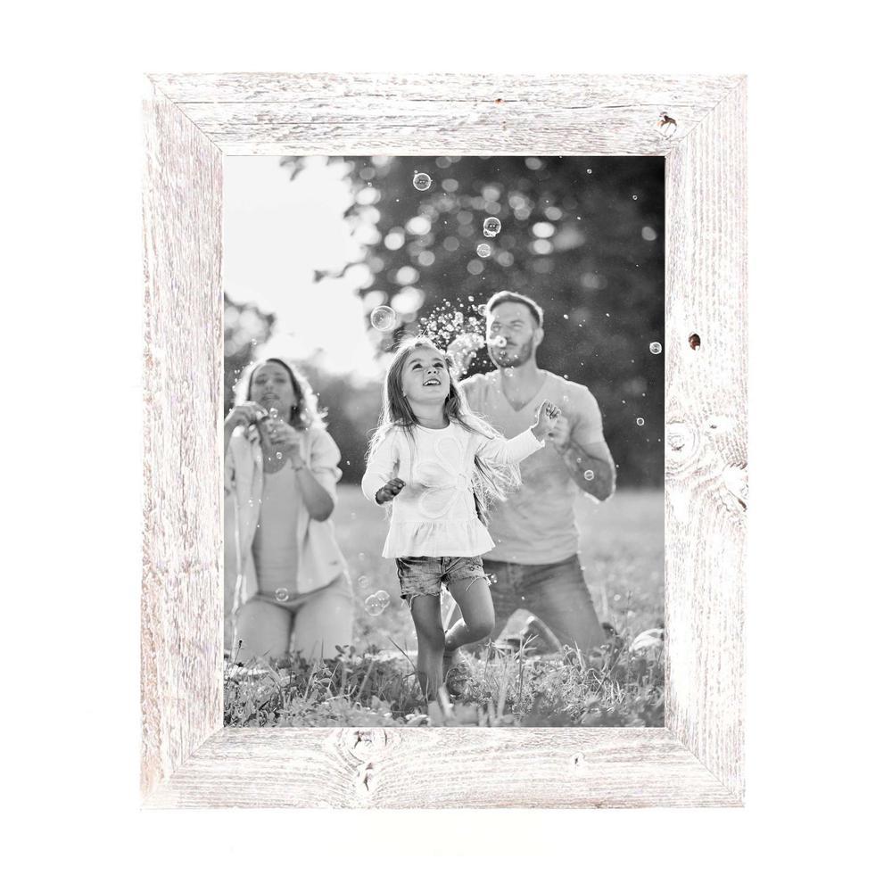 HomeRoots Home Decor 12x12 Rustic White washed Picture Frame with Plexiglass Holder - 380290