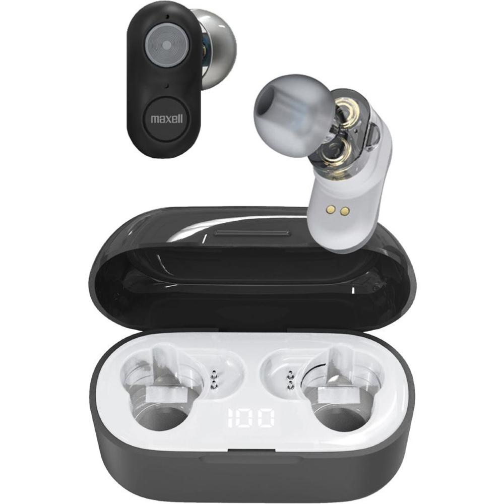Maxell True Wireless Dual Driver Bluetooth Earbuds - Stereo - True Wireless - Bluetooth - Earbud - Binaural - In-ear - Black