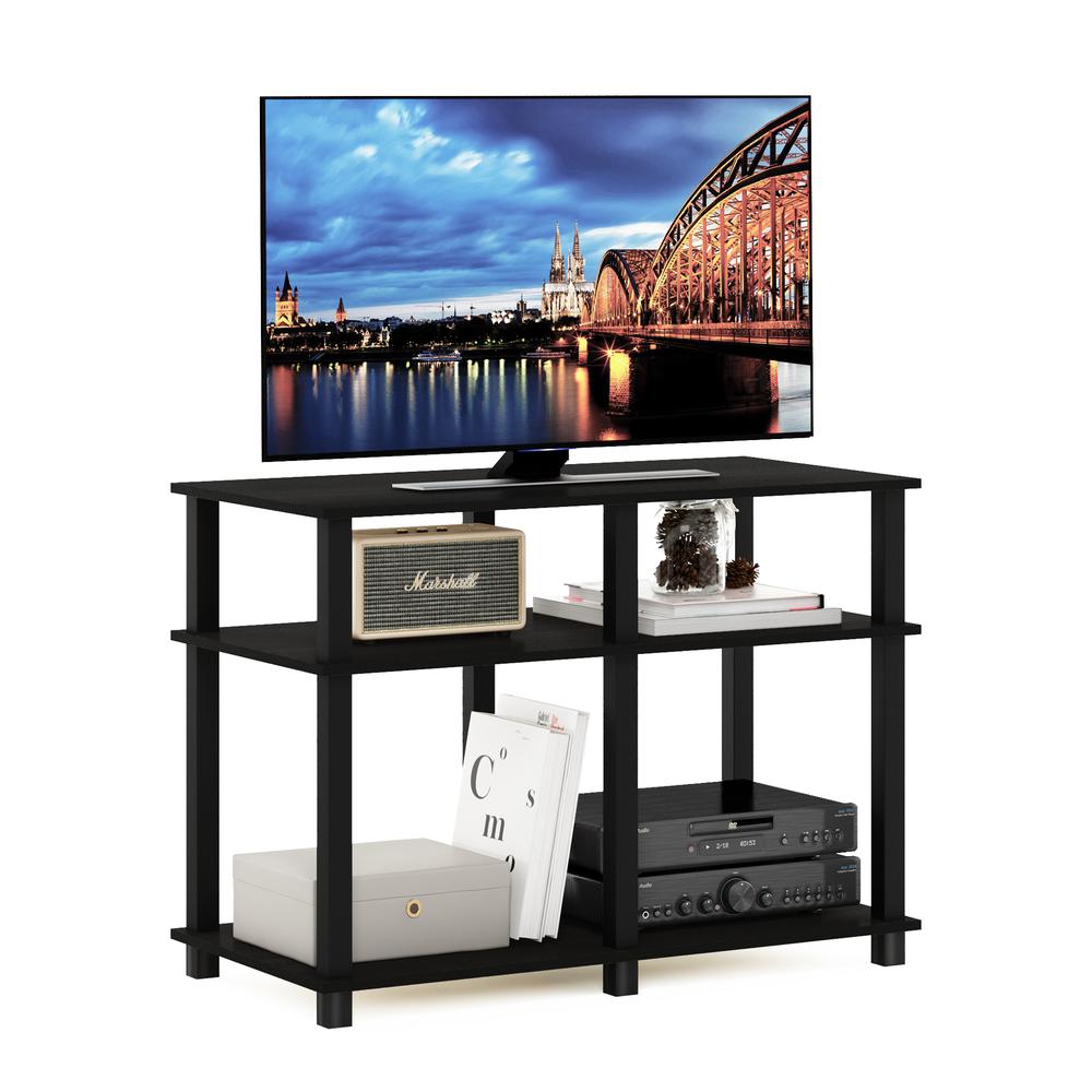 Furinno Romain Turn-N-Tube TV Stand for TV up to 40 Inch, Espresso/Black