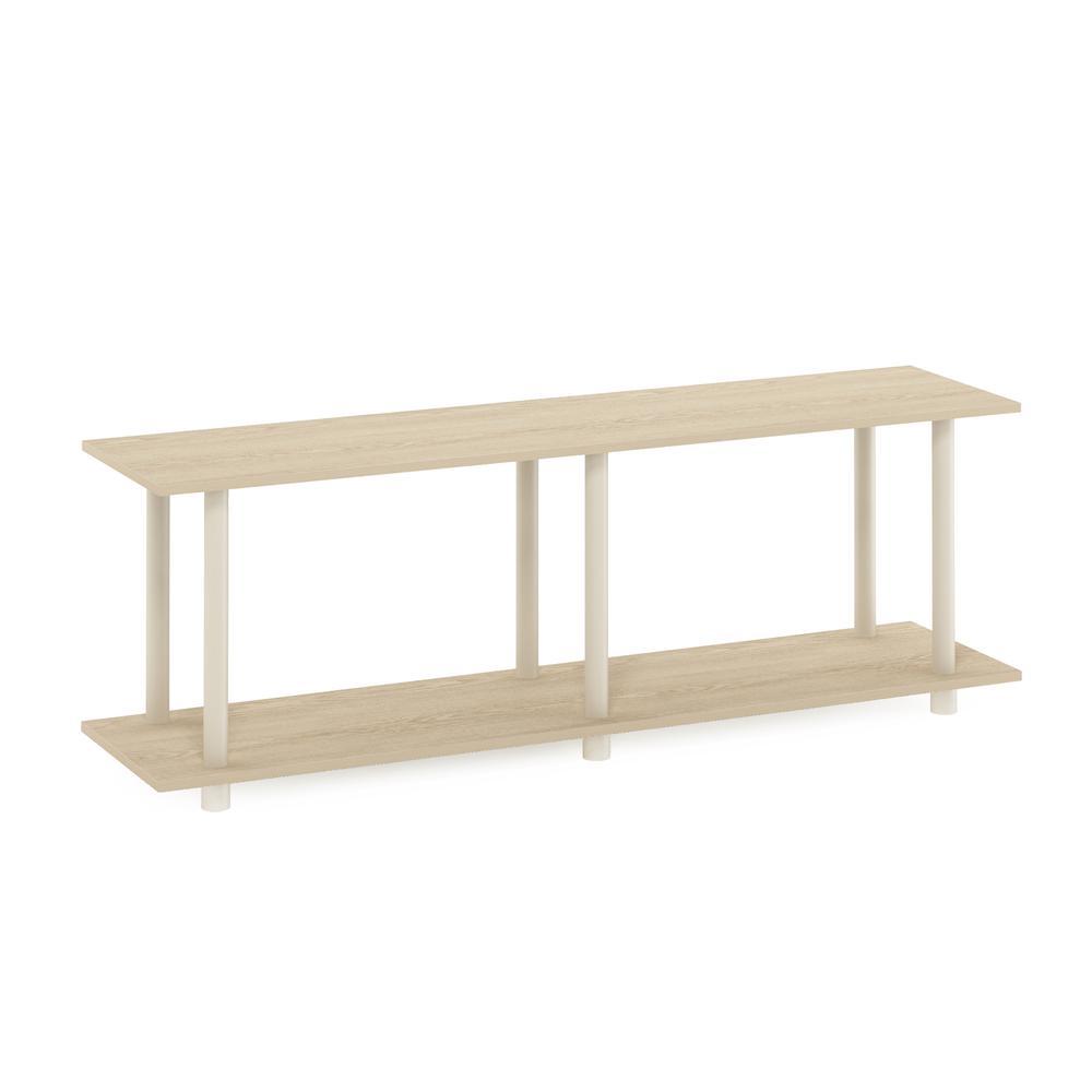 Furinno Turn-N-Tube No Tools Modern Rectangle Side Table, Bauhaus Oak/Beige