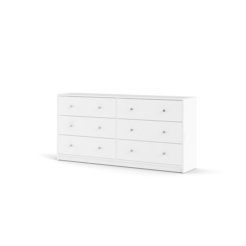 Tvilum Portland 6 Drawer Double Dresser, White
