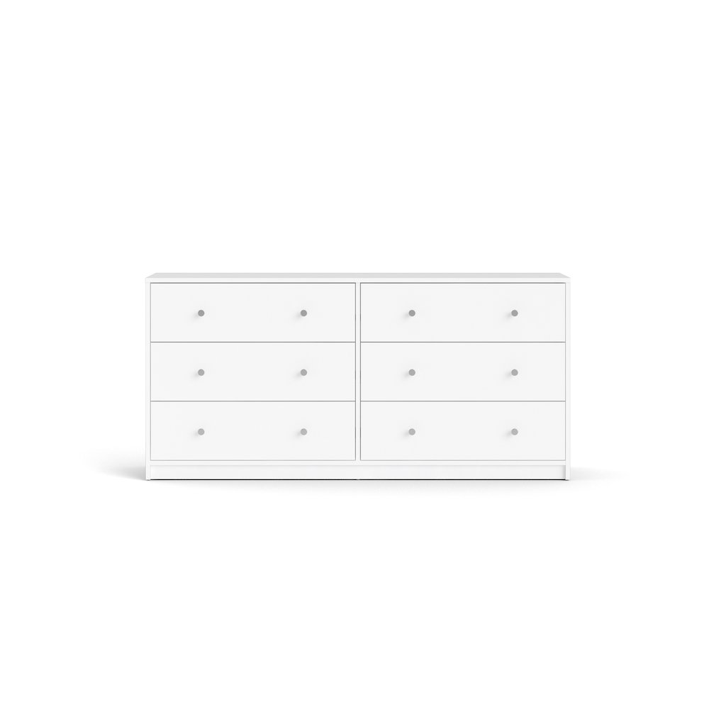 Tvilum Portland 6 Drawer Double Dresser, White