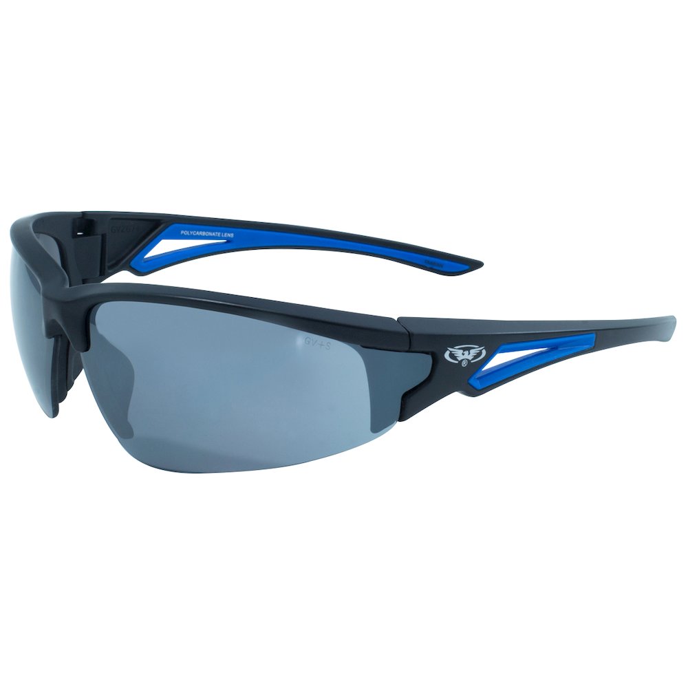 Global Vision Eyewear Leverage Flash Mirror Blue Frame - Main Image