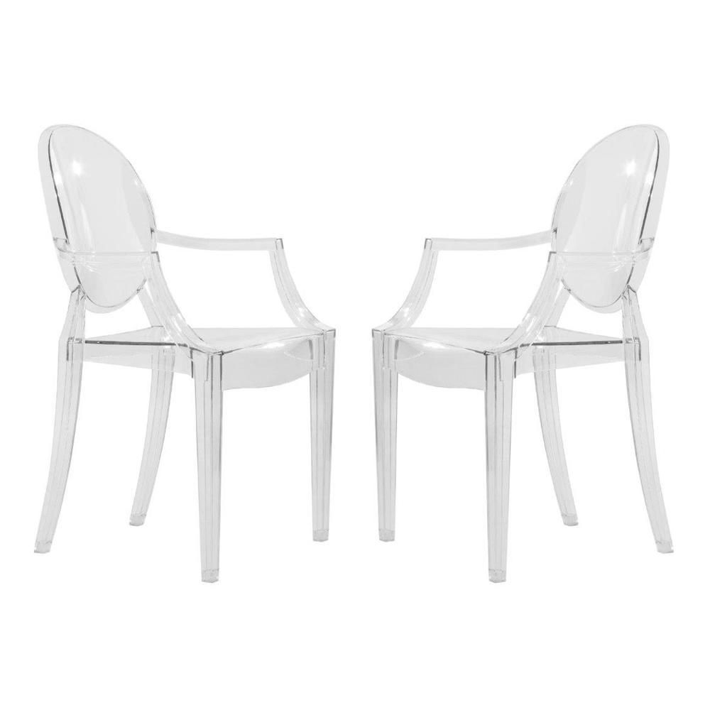 LeisureMod Carroll Modern Acrylic Chair, Set of 2 GC22CL2