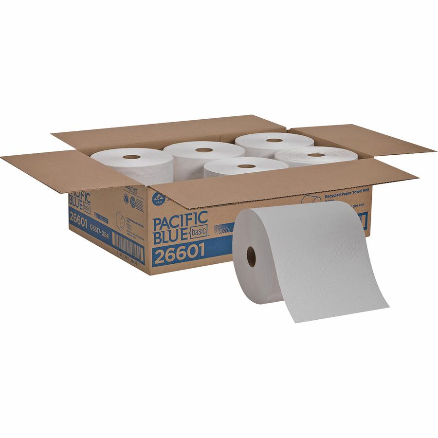 Georgia-Pacific Pacific Blue Basic Recycled Paper Towel Roll - 1 Ply - 7.88 x 800 ft -...