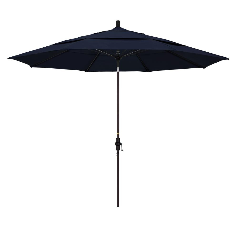 California Umbrella 11' Sun Master Series Patio Umbrella With Bronze Aluminum Pole Fiberglass...