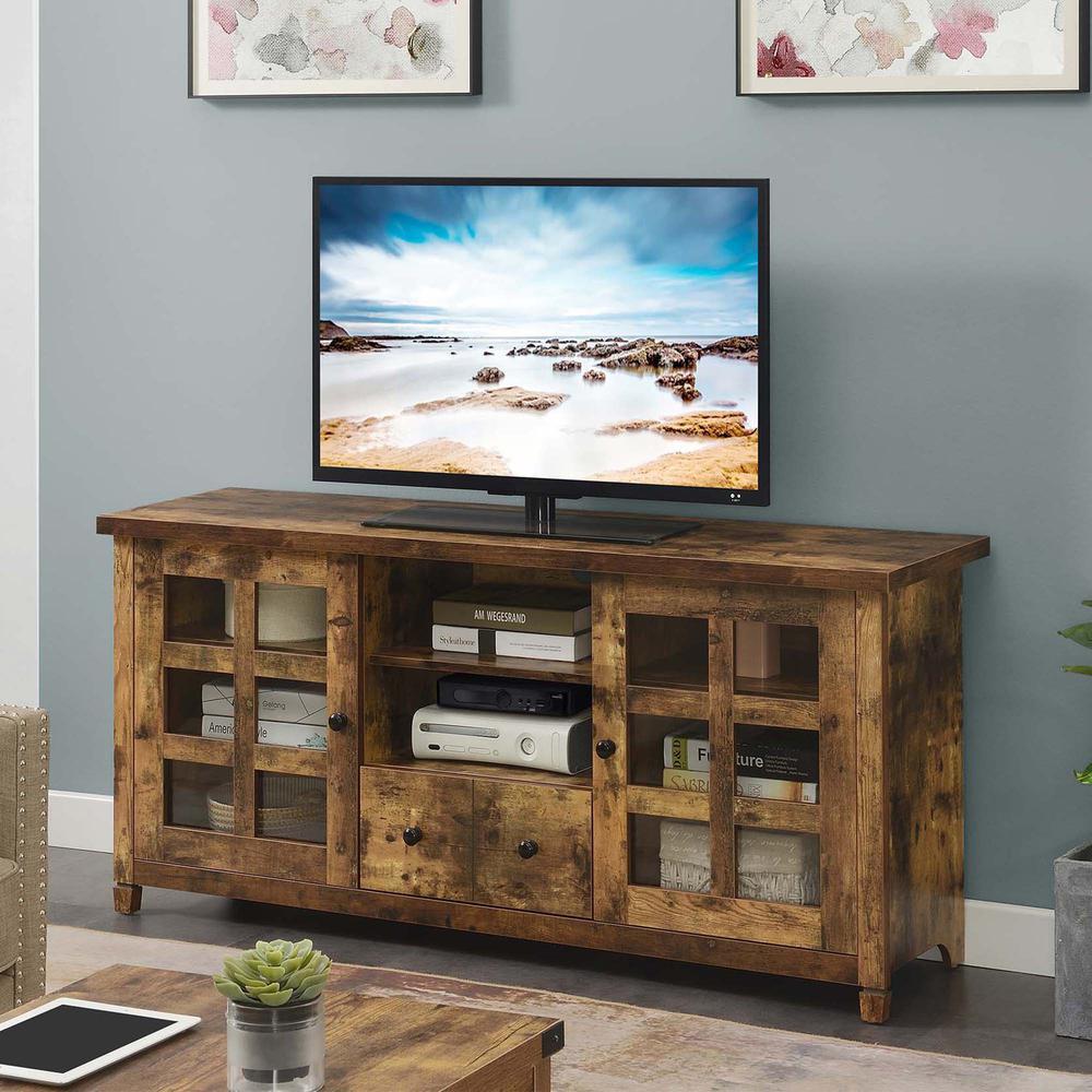 Convenience Concepts Newport Park Lane 1 Drawer TV Stand with Storage Cabinets and Shelves for...