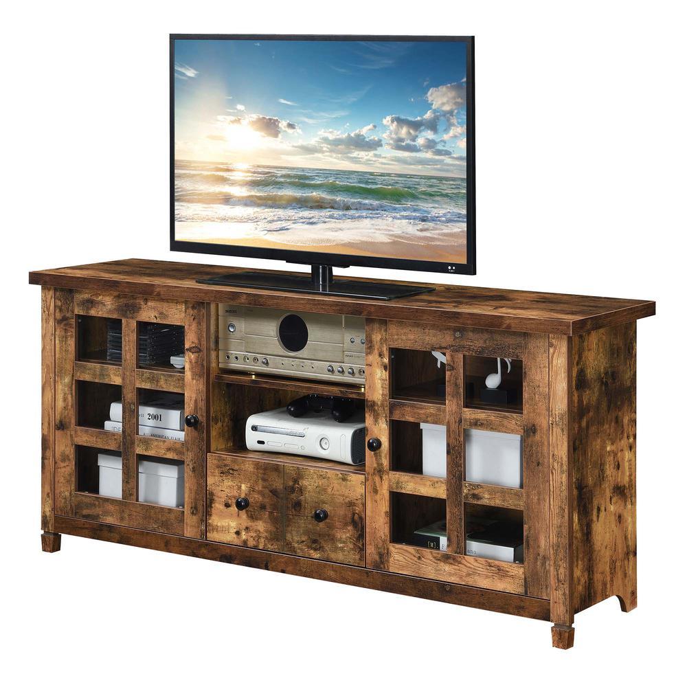 Convenience Concepts Newport Park Lane 1 Drawer TV Stand with Storage Cabinets and Shelves for...
