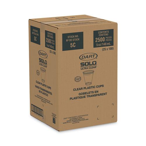 Solo Ultra Clear Cups, 5 oz, PET, 100/Bag, 25 Bags/Carton