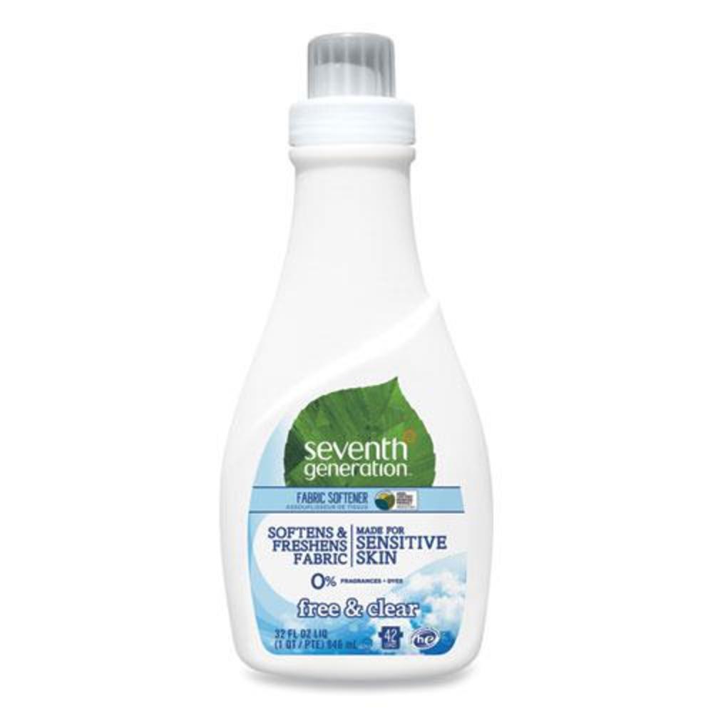 Seventh Generation Natural Liquid Fabric Softener, Free and Clear, 42 Loads, 32 oz Bottle, 6/Carton