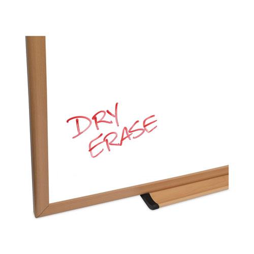 Universal Studios Deluxe Melamine Dry Erase Board, 48 x 36, Melamine White Surface, Oak Fiberboard Frame