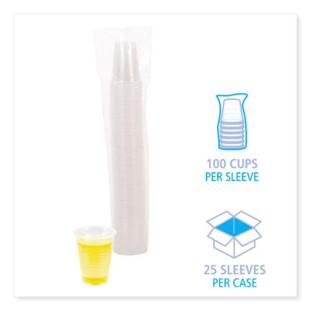 Boardwalk Translucent Plastic Cold Cups, 7 oz, Polypropylene, 100 Cups/Sleeve, 25 Sleeves/Carton