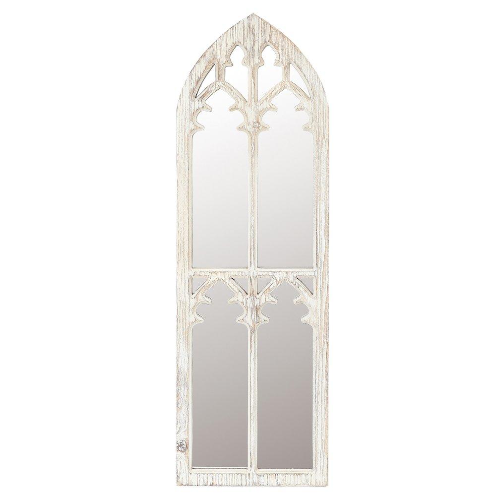 Luxen Home Wood Cathedral Framed Wall Mirror