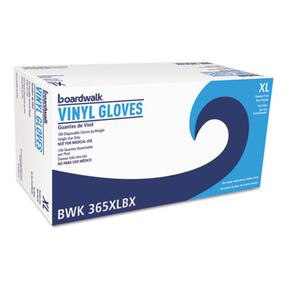 Boardwalk General Purpose Vinyl Gloves, Powder/Latex-Free, 2.6 mil, X-Large, Clear,...