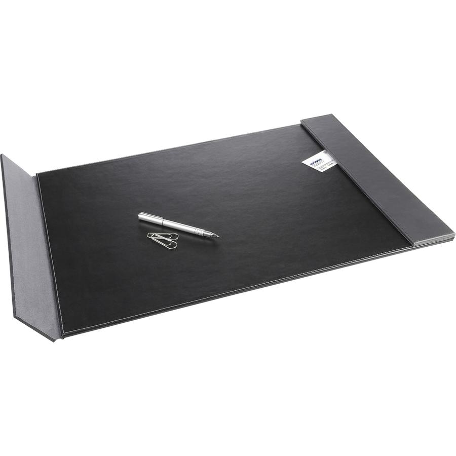 Artistic Classic Desk Pad - Rectangle - 24" Width x 19" Depth - Felt - Leather - Black, Gray