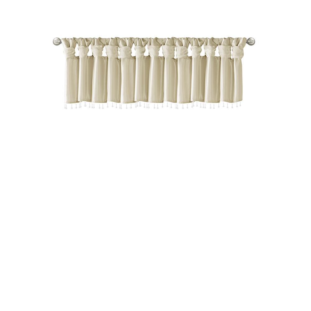 Madison Park Lightweight Faux Silk Valance With Beads,MP41-4454