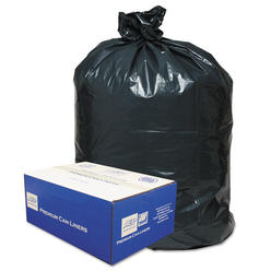 Classic Linear Low-Density Can Liners, 33 gal, 0.63 mil, 33" x 39", Black, 25 Bags/Roll, 10 Rolls/Carton