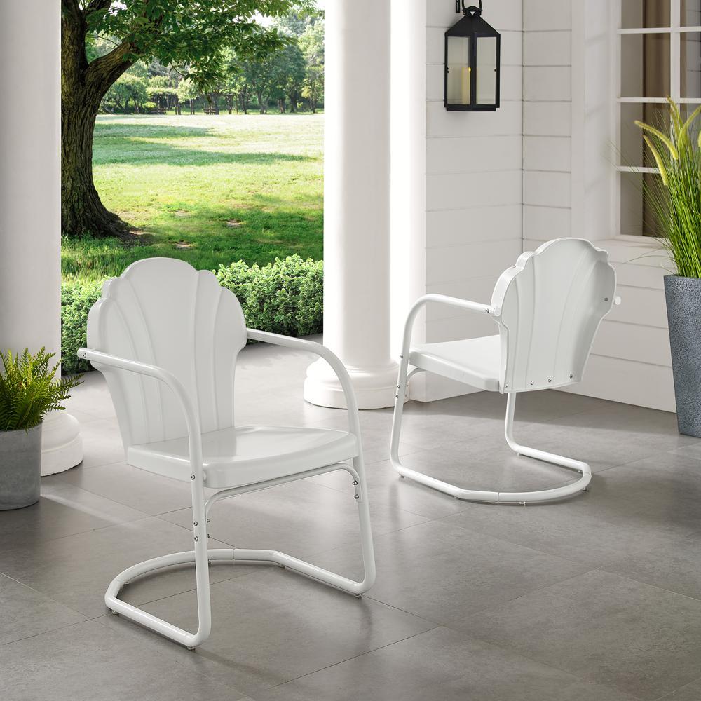 Crosley Furniture Tulip 2Pc Outdoor Chair Set White