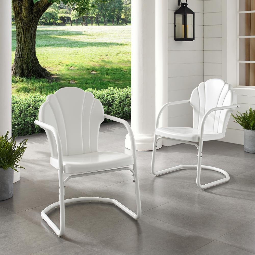 Crosley Furniture Tulip 2Pc Outdoor Chair Set White