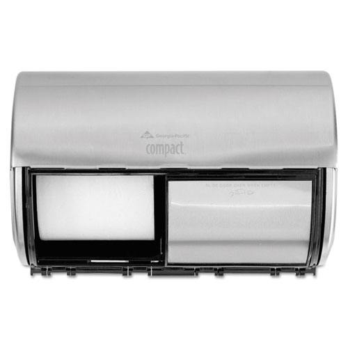 Georgia-Pacific Compact Coreless Side-by-Side 2-Roll Dispenser, 10.13 x 6.75 x 7.13, Stainless Steel