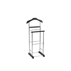 Proman Products Proman Product Vl17028 With Wooden Hanger, Tray & Trouser Bar Valet Stand, Black