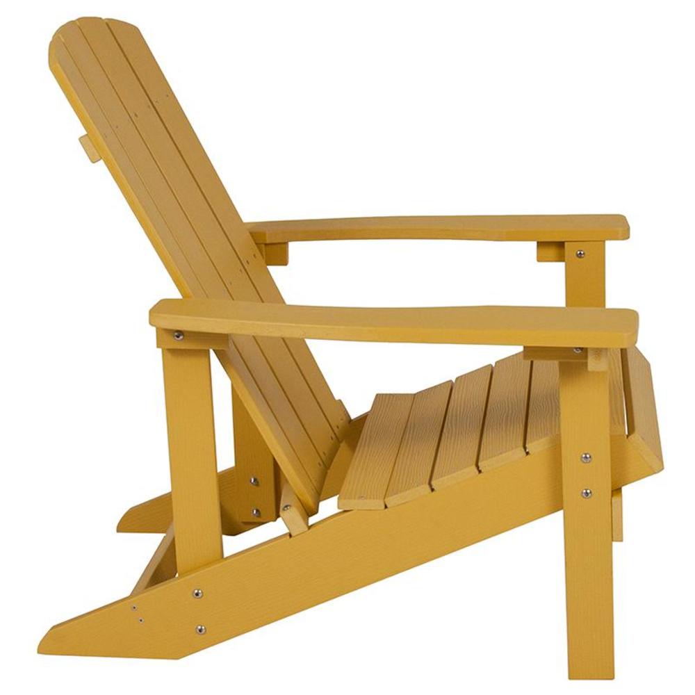 Flash Furniture Charlestown All-Weather Adirondack Chair in Yellow Faux Wood