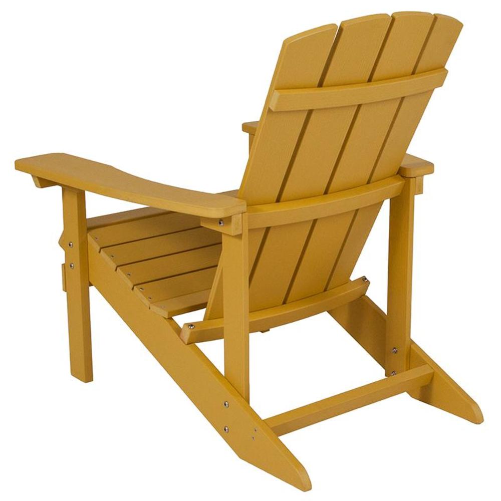 Flash Furniture Charlestown All-Weather Adirondack Chair in Yellow Faux Wood