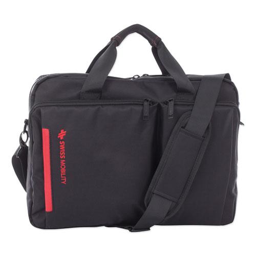Swiss Mobility EXB1020SMBK Stride Executive Briefcase Holds Laptops, Black