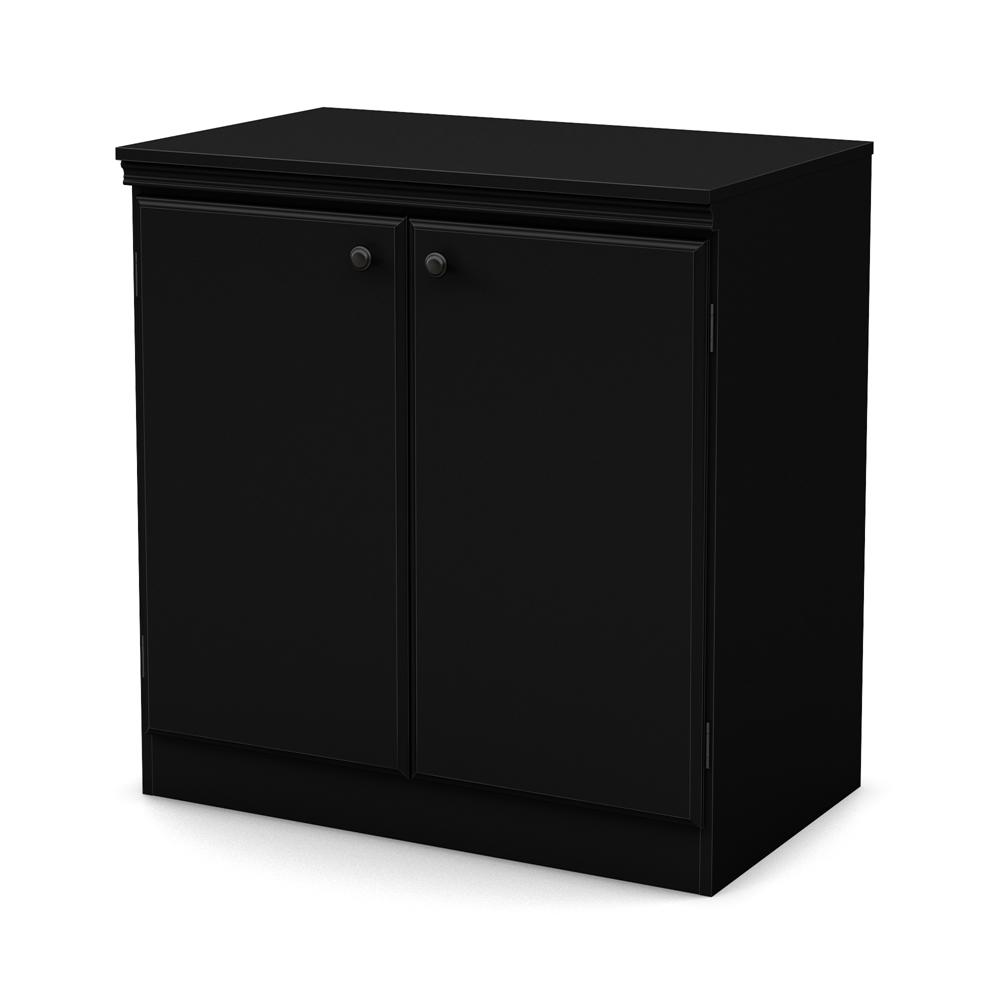 South Shore Morgan Small 2-Door Storage Cabinet, Pure Black